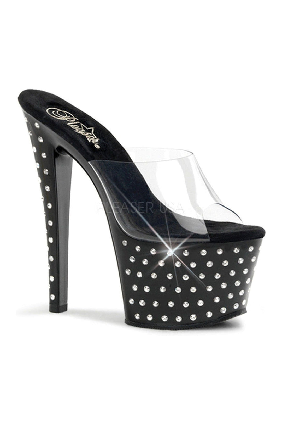 Pleaser Black Slides Platform Stripper Shoes | Buy at Sexyshoes.com
