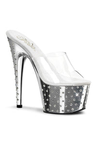 Pleaser STARDUST-701 Platform Slide in Clear Vinyl from SexyShoes.com