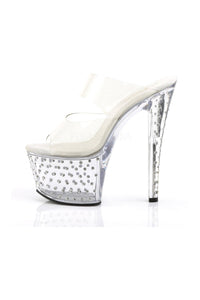 Pleaser STARDUST-702 Platform Slide in Clear Vinyl