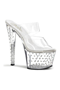 Pleaser STARDUST-702 Platform Slide in Clear Vinyl from SexyShoes.com