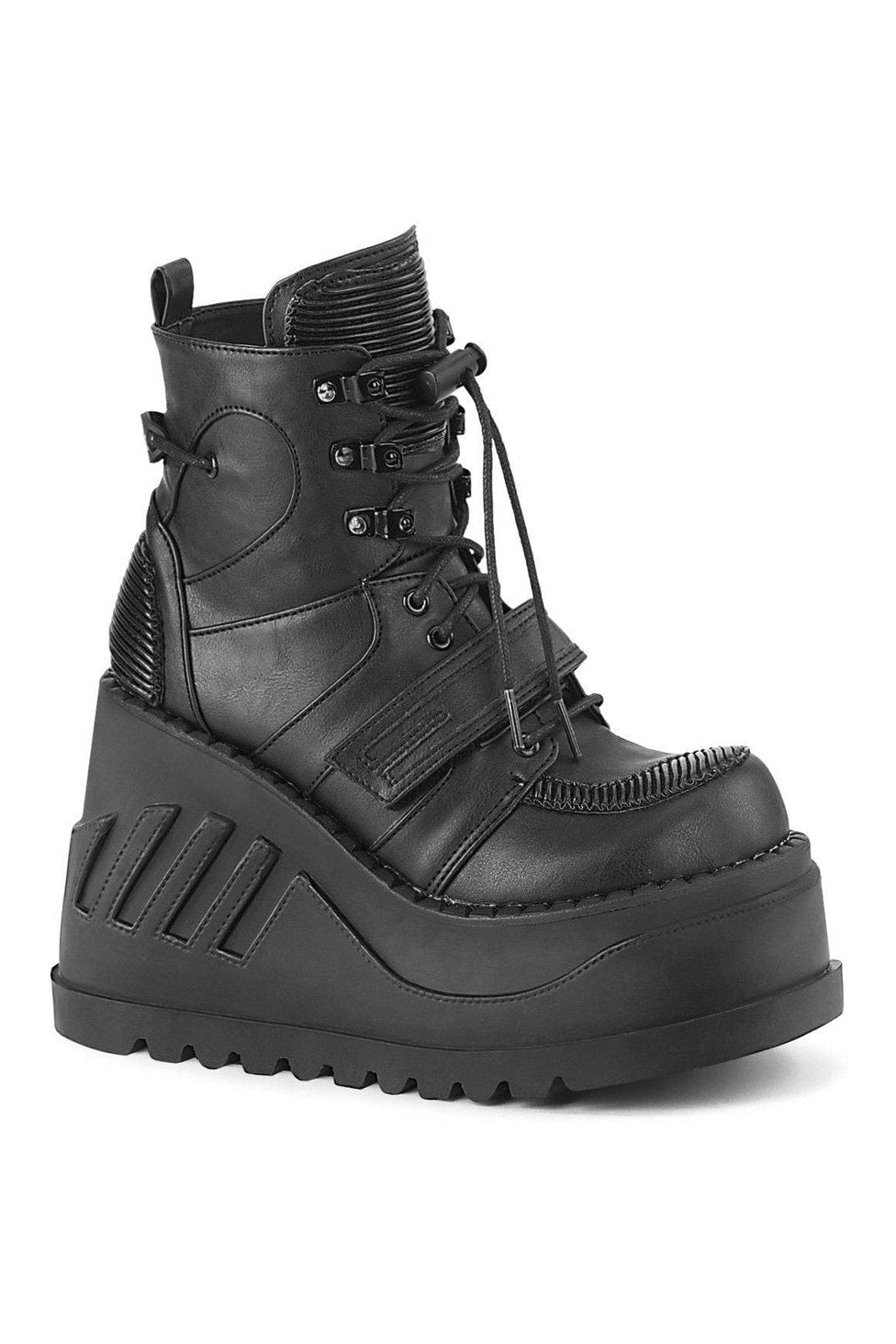 STOMP-13 Ankle Boot | Black Faux Leather-Ankle Boots-Demonia-SEXYSHOES.COM