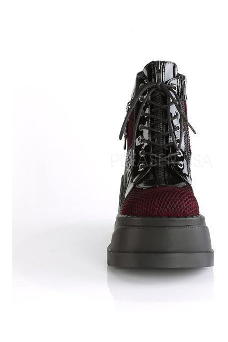Demonia STOMP-18  Platform Boot in Black Faux Leather