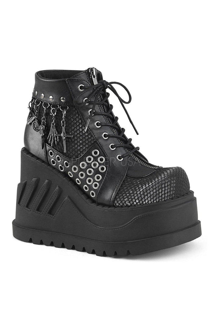 STOMP-18 Demonia Platform Boot | Black Faux Leather-Demonia-SEXYSHOES.COM