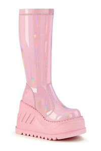 Demonia STOMP-200 Knee Boot in Hologram Patent from SexyShoes.com