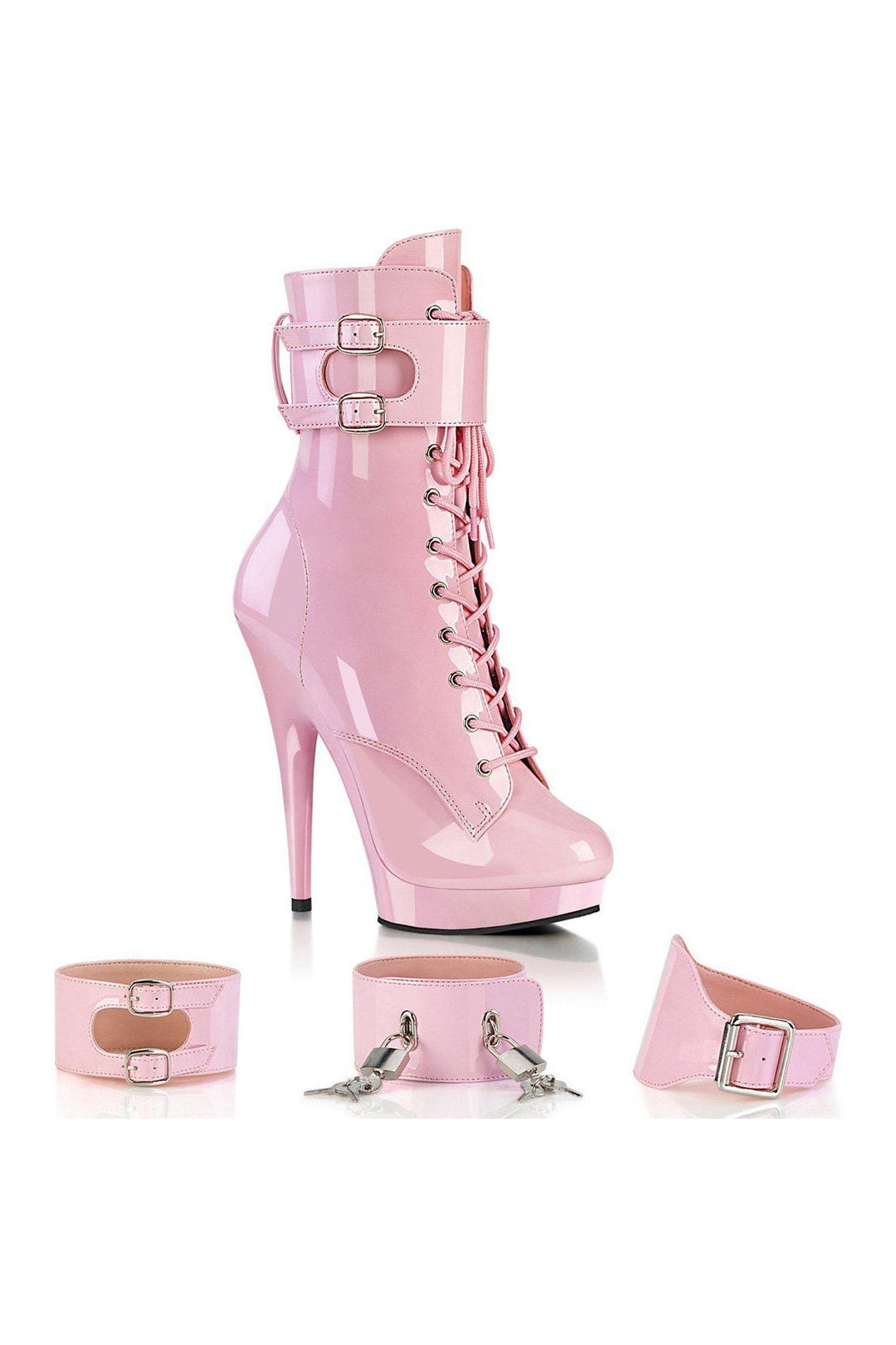 SULTRY-1023 Ankle Boot | Pink Patent-Ankle Boots-Fabulicious-Pink-8-Patent-SEXYSHOES.COM