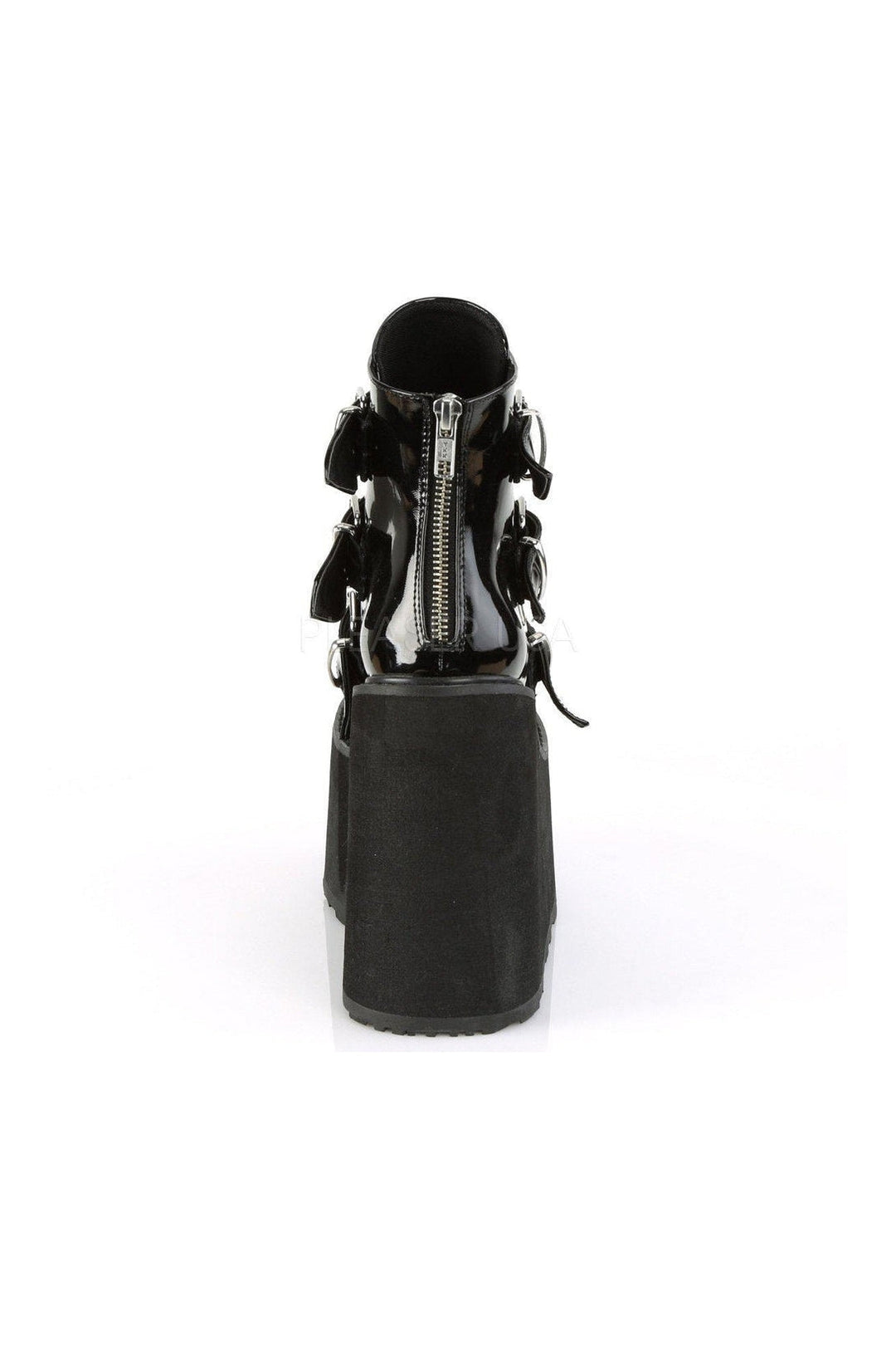 Demonia SWING-105  Platform Pump in Black Patent