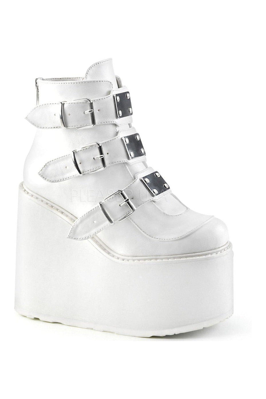 Demonia SWING-105  Platform Pump in White Faux Leather from SexyShoes.com