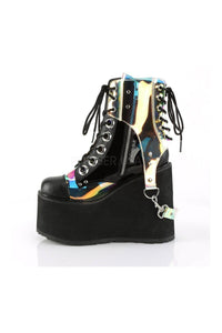 Demonia SWING-115  Platform Pump in Black Patent