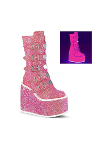 Demonia SWING-230G  Knee Boot in Pink Glitter from SexyShoes.com