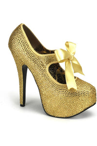 Bordello TEEZE-04R Pump in Gold Rhinestones from SexyShoes.com