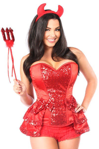 Daisy Corsets Top Drawer 5 PC Red Hot Devil Costume in Red  from SexyShoes.com