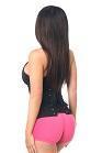 Top Drawer Black Cotton Steel Boned Underbust Corset w/Zipper-Daisy Corsets-SEXYSHOES.COM