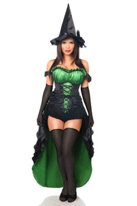 Daisy Corsets Top Drawer Premium 5 PC Spellbound Witch Costume in Green  from SexyShoes.com