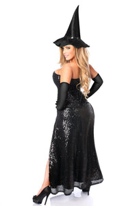 Daisy Corsets Top Drawer Premium Sequin Witch Corset Costume in Black
