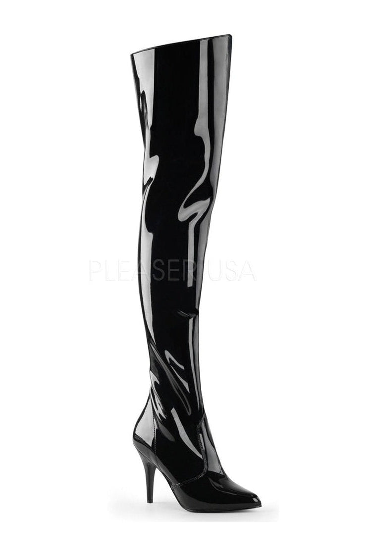 VANITY-3010 Thigh Boot | Black Patent-Pleaser-Black-Thigh Boots-SEXYSHOES.COM