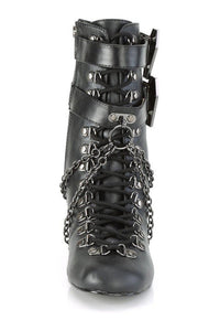 Demonia VIVIKA-128 Ankle Boot in Black Faux Leather