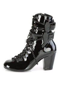 Demonia VIVIKA-128 Ankle Boot in Black Patent