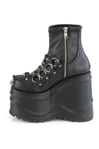 Demonia WAVE-110 Ankle Boot in Black Faux Leather