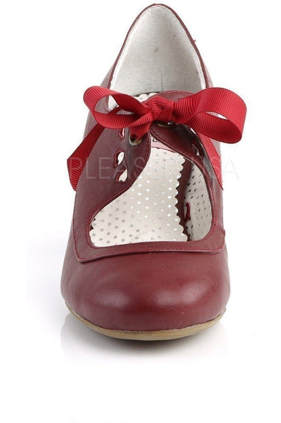 Pin Up Couture WIGGLE-32 Pump in Burgundy Faux Leather