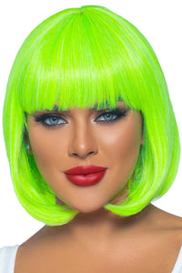 Leg Avenue 12" Neon short bob wig in Green  from SexyShoes.com