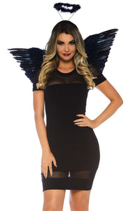 Leg Avenue 2 Piece Angel Accessory Kit, Includes Wings And Halo in Black  from SexyShoes.com