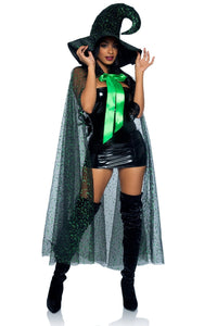 2 Piece Glitter Moon Cape And Witch Hat-Costume Kits-SEXYSHOES.COM