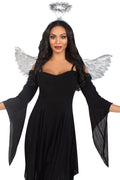 2 Piece Metallic Angel Wings And Tinsel Halo Headband
