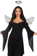2 Piece Metallic Angel Wings And Tinsel Halo Headband