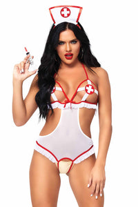Leg Avenue 2 Piece Naughty Nurse Costume Set in White  from SexyShoes.com