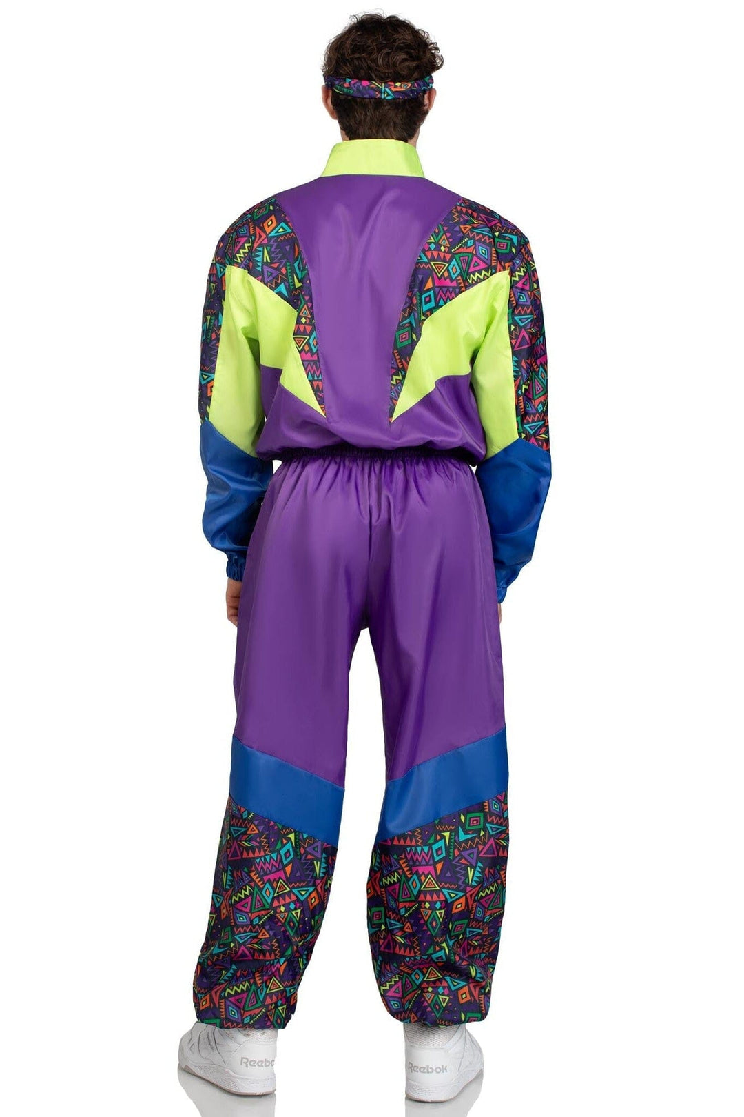 2 Piece Retro 80S Tracksuit, Includes Zip-Up Tracksuit & Headband-80's Costumes-SEXYSHOES.COM