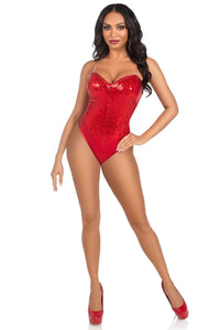 2 Piece Snap Crotch Bodysuit With Sequin & Detachable Clear Straps-Bodysuits-SEXYSHOES.COM