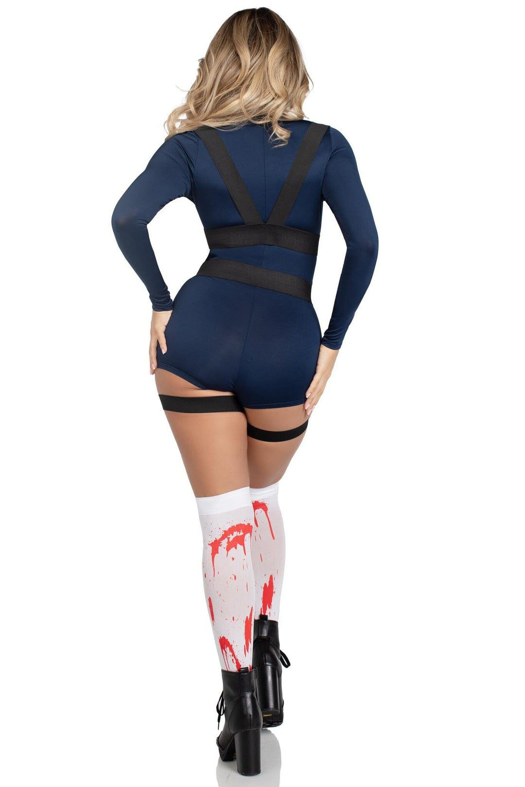 2 Piece Vibe Killer High Neck Romper, Body Harness-Villian Costumes-SEXYSHOES.COM