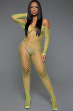 Off Shoulder Fishnet Bodystocking
