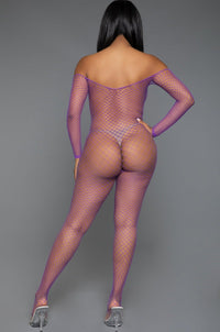 Off Shoulder Fishnet Bodystocking-Bodystockings-SEXYSHOES.COM