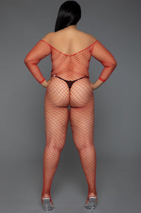 Off Shoulder Fishnet Bodystocking-Bodystockings-SEXYSHOES.COM