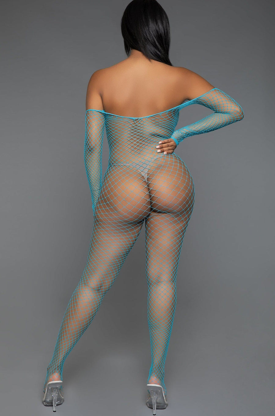 Off Shoulder Fishnet Bodystocking-Bodystockings-SEXYSHOES.COM