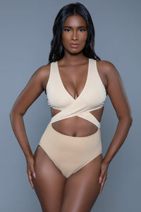 BeWicked Deep Plunge One Piece in Nude 