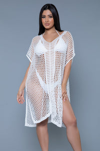 BeWicked Crochet Cover up in White  from SexyShoes.com