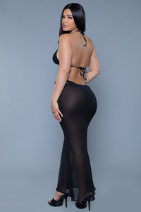 BeWicked Cover up Maxi Skirt in Black 