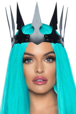 Faux Leather Spiked Crown