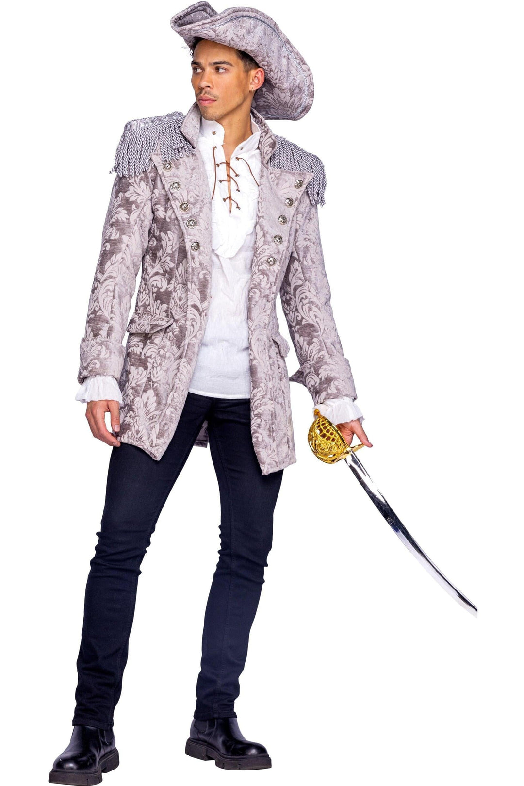 Roma Confidential 2pc Deluxe Pirate King in Grey  from SexyShoes.com
