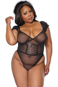 3 Pc Mesh Maid Teddy Set-Teddies-SEXYSHOES.COM