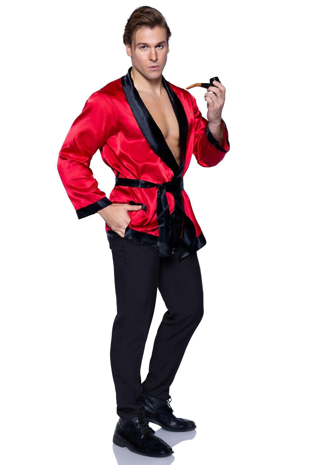 3 Piece Cigarette Smoke Jacket, Belt And Pipe-Retro Costumes-SEXYSHOES.COM