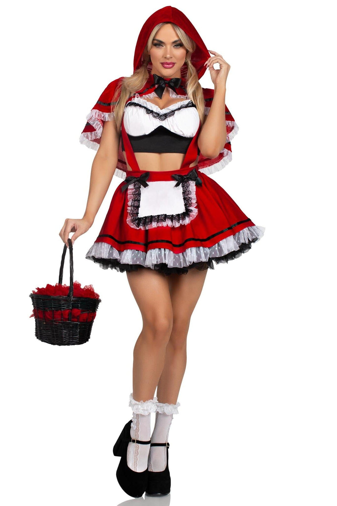 Leg Avenue 3 Piece Flirty Miss Red Set in Red  from SexyShoes.com