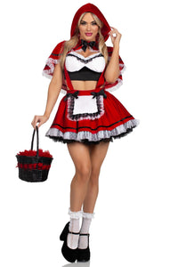 Leg Avenue 3 Piece Flirty Miss Red Set in Red  from SexyShoes.com