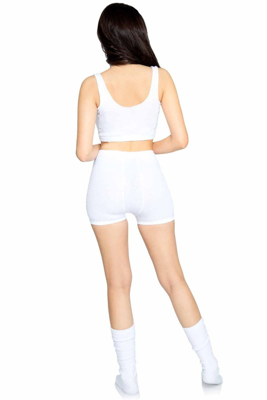 3 Piece Ultra-Soft Cozy Knit Tank Set With Boyshorts & Knee Socks-Camisoles-SEXYSHOES.COM