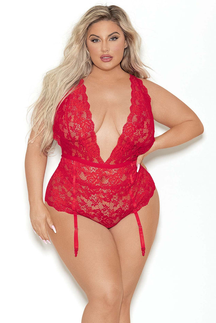 Queen Lace V-Neck Tedditte