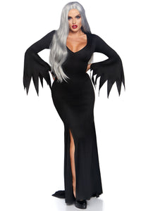 Leg Avenue Long Goth Dress in Black  from SexyShoes.com