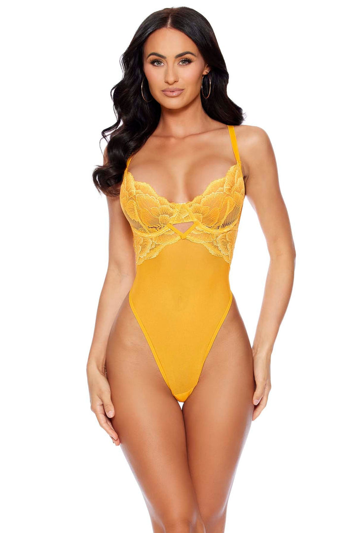 Underwire Lace & Mesh Teddy