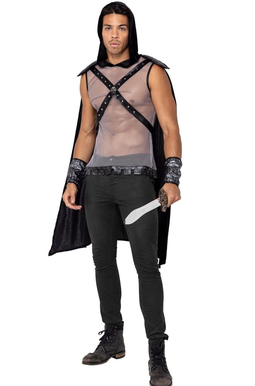 Roma Costumes 3PC Men's Dark Realm Warrior in Black 